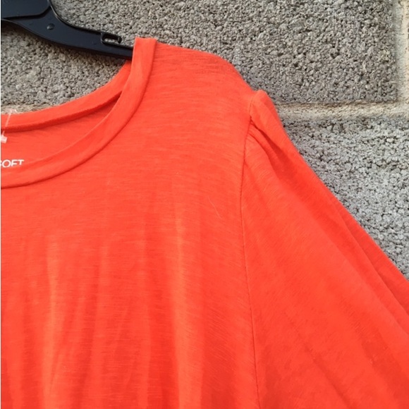 Torrid 4 Super Soft Women's Orange Slub Jersey Long Puff Sleeve T-Shirt 4X NWT - Picture 3 of 11